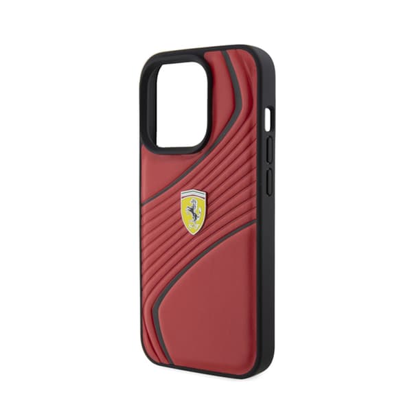 Ferrari Twist Metal Logo - iPhone 15 Pro cover (rød)