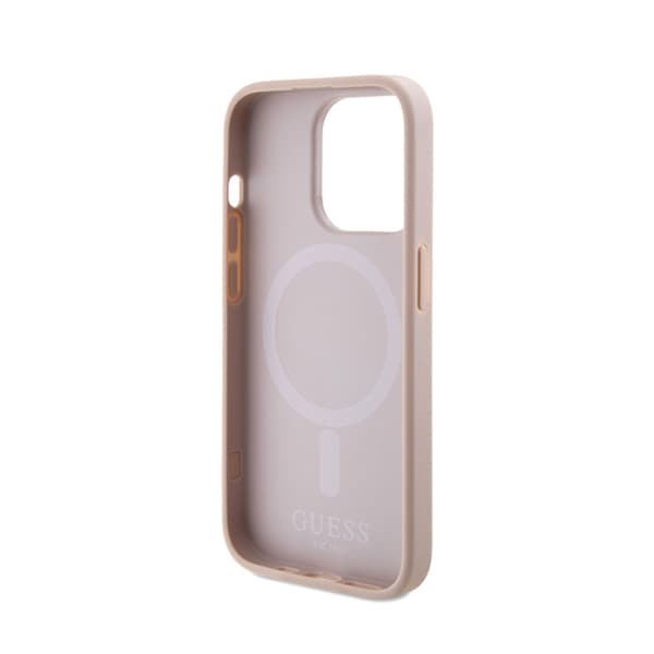 Guess Saffiano MagSafe - iPhone 15 Pro cover (lyserød)