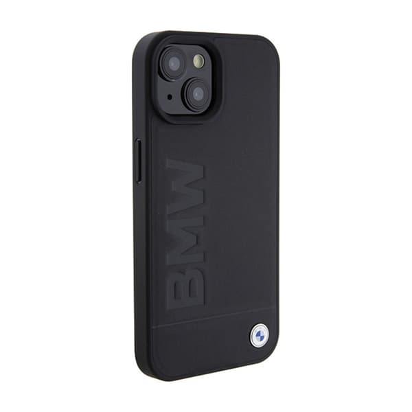 BMW nahkainen kuumaleimasin MagSafe - iPhone 15 Plus -kotelo (musta)