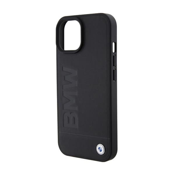 BMW nahkainen kuumaleimasin MagSafe - iPhone 15 Plus -kotelo (musta)