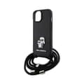 Miniatyrbillede 5 af 7: Karl Lagerfeld Crossbody Saffiano Metal Pin Karl & Choupette - iPhone 15 Plus cover (sort)