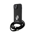 Miniatyrbillede 1 af 7: Karl Lagerfeld Crossbody Saffiano Metal Pin Karl & Choupette - iPhone 15 Plus cover (sort)
