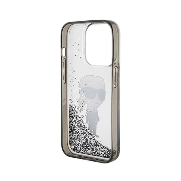 Karl Lagerfeld Liquid Glitter Ikonik - iPhone 15 Pro Max -suojakuori (Kirkas)