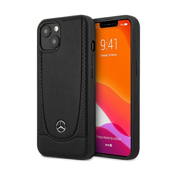 Mercedes Leather Urban Line - iPhone 15 Plus -suojakuori (musta)