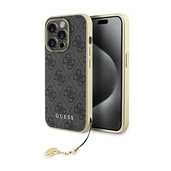Guess 4G Charms Collection - iPhone 15 Pro -kotelo (harmaa)