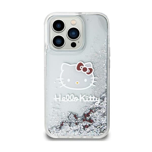 Hello Kitty nestemäinen glitterkorvakorut kissanpäällä - iPhone 11 -kotelo (hopea)