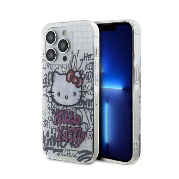 Hello Kitty IML Kitty On Bricks Graffiti - iPhone 14 Pro -kotelo (valkoinen)