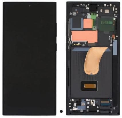 CoreParts LCD Samsung Galaxy S23 Ultra OLED -näyttö kehyksellä ja digitizerilla - ilman logoa - musta, MSPP76024
