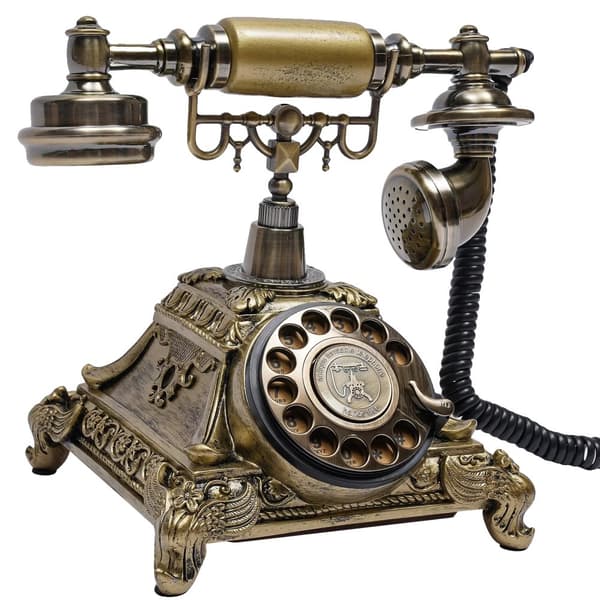 Rotary Vintage Telefon, Højkvalitets Harpiks, Elegant Guld Finish,Guld