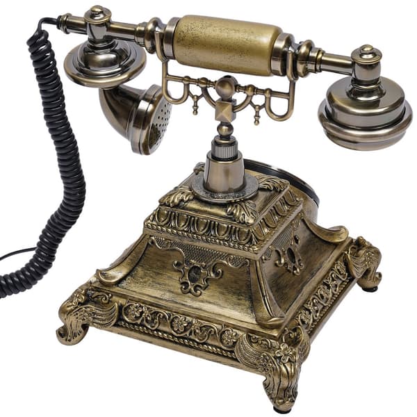 Vintage snurrskivetelefon, trådbunden design, högkvalitativt resin och zinklegering