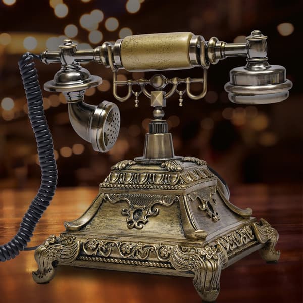 Vintage snurrskivetelefon, trådbunden design, högkvalitativt resin och zinklegering