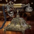 Miniatyrbild 2 av 4: Vintage snurrskivetelefon, trådbunden design, högkvalitativt resin och zinklegering