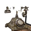 Miniatyrbild 1 av 4: Vintage snurrskivetelefon, trådbunden design, högkvalitativt resin och zinklegering