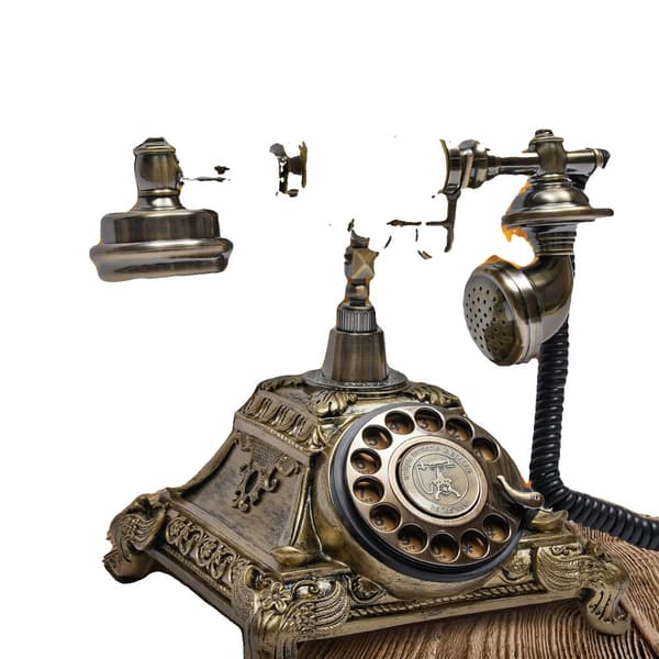 Vintage snurrskivetelefon, trådbunden design, högkvalitativt resin och zinklegering