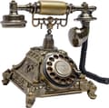 Miniatyrbillede 2 af 2: Europæisk stil retro telefon, skrivebords roterende antik telefon, dekorativ accent,Guld
