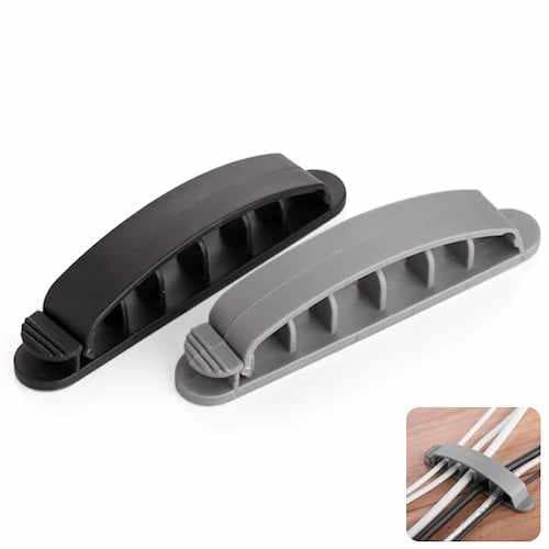 3-Pack - Kabelhållare 6 Kablar – Effektiv Sladdorganisation för Ditt Hem eller Kontor! Svart Svart