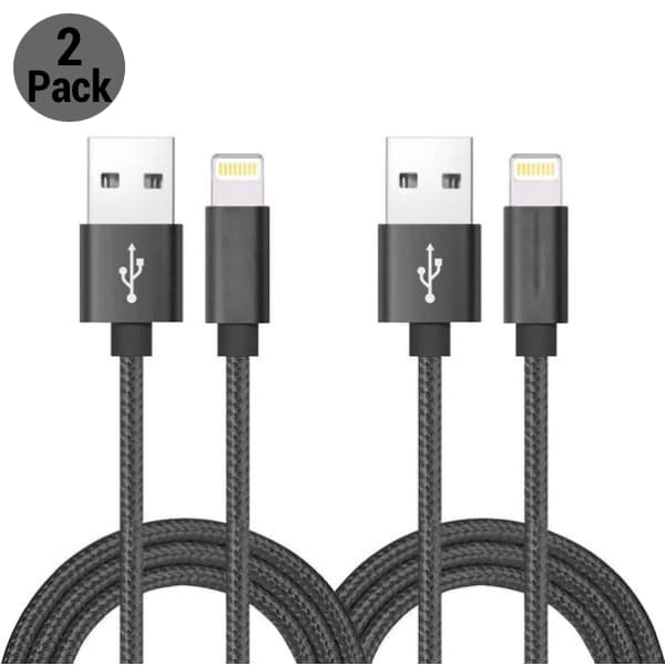 2-pack 3 meter lyn iPhone ladekabel svart