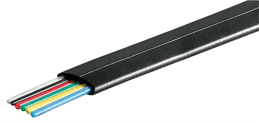 Platt telefonkabel 6-ledare, 100 m-rulle, AWG 30, CU (koppar)