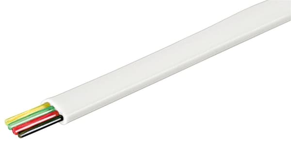 Platt telefonkabel 4-ledare, 100 m-rulle, AWG 28, CCA (kopparlaminerat aluminium)