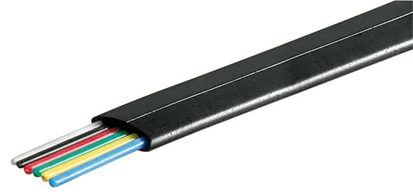 Flat telefonkabel 6-leder, 100 m rull, AWG 28, CCA (kobberlaminert aluminium)