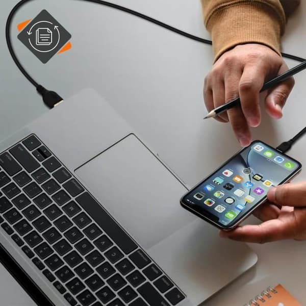 USB Till Lightning Charge Synchronization Kabel 2m Anti-tangle Svart