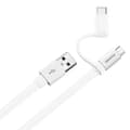 Miniatyrbild 2 av 4: Kabel 2 i 1 mikro-USB / USB-C Laddningssynkronisering 1,5 m Original Huawei Vit