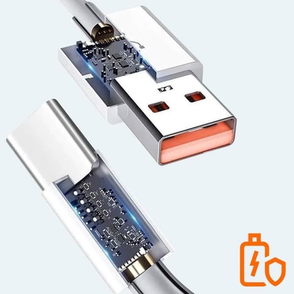 USB till USB-C-kabel Intensitet 6A Laddning och synkronisering 1m Xiaomi Vit