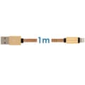 Miniatyrbild 4 av 4: USB Type C Kabel - Moxie - 1m - Flätad läder - Laddning/Synkronisering - Svart