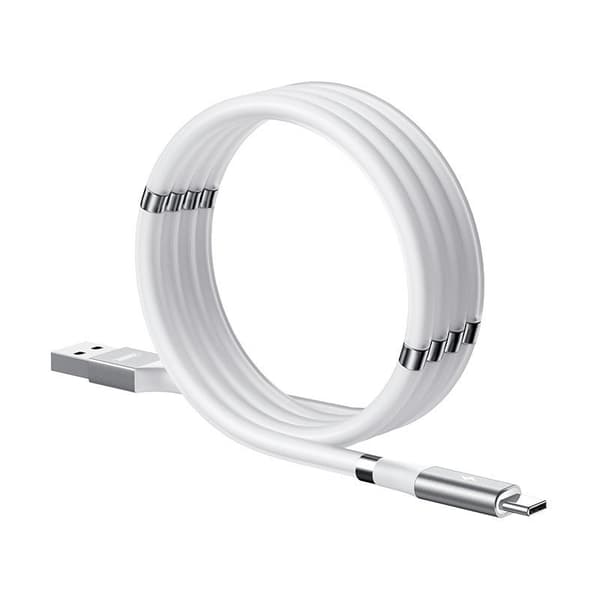 Remax itseorganisoituva magneettikaapeli USB - USB tyyppi C 2.1 A 1 m valkoinen (RC-125a valkoinen)