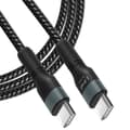 Miniatyrbild 1 av 4: Kabel USB-C till USB-C Strömförsörjning 60W Snabbladdning Längd 2m LinQ Svart