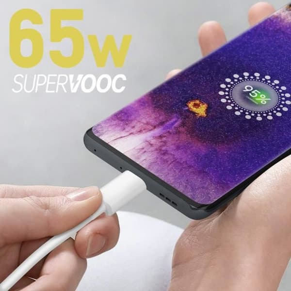 USB till USB-C laddningskabel - OPPO - DL129 - 65W - SuperVOOC - 1m