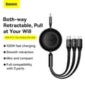 Miniatyrbild 6 av 9: Baseus Bright Mirror 2, 3-i-1 laddkabel, Infällbar, USB-C, Lightning, Micro-USB