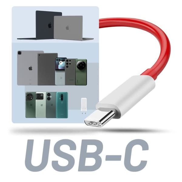 USB-C kabel - ONEPLUS - Original - 6,5A - 1m - Röd