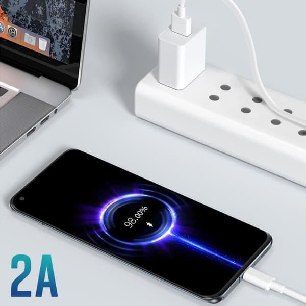 Kabel USB 2A till USB-C Laddning och synkronisering 1m Original Realme White
