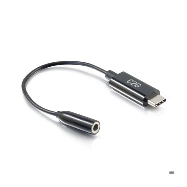 C2G 54426 SVART MOBILTELEFONKABEL 0,09 M USB-C 3,5 MM