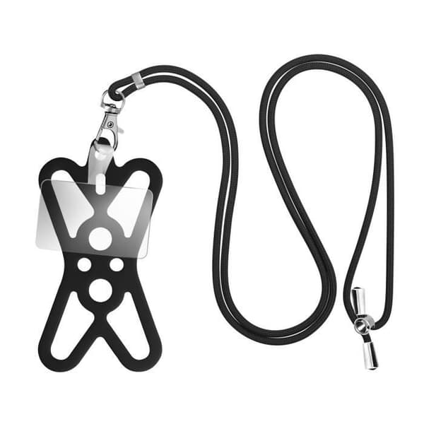 Smartphonesladd med silikon Universal Utdragbar Justerbar 90cm svart