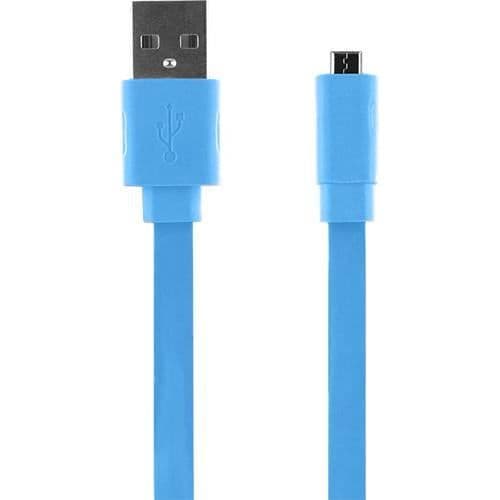Universal USB / Micro USB laddningskabel - 20 cm - Blå