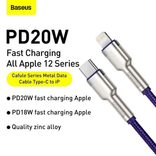 USB-C cable for Lightning Baseus Cafule, PD, 20W, 1m (green)
