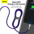 Miniatyrbilde 10 av 11: USB-C cable for Lightning Baseus Cafule, PD, 20W, 1m (green)