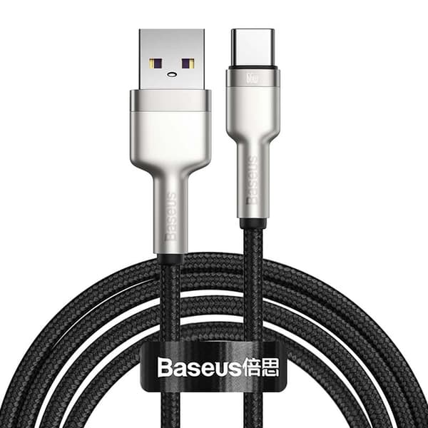 CABLU alimentare si date Baseus Cafule Metal, Fast Charging Data Cable pt. smartphone, USB la USB Type-C 66W, 2m, negru "CAKF000201" (timbru verde 0.1