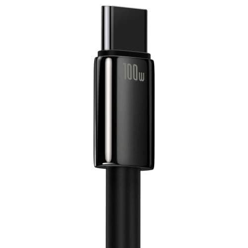 CABLU alimentare si date Baseus, Fast Charging Data Cable pt. smartphone, USB la USB Type-C (T), 100W, 480Mbps, aliaj zinc, braided(nylon),1m, negru,