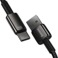 Miniatyrbilde 6 av 7: CABLU alimentare si date Baseus, Fast Charging Data Cable pt. smartphone, USB la USB Type-C (T), 100W, 480Mbps, aliaj zinc, braided(nylon),1m, negru,
