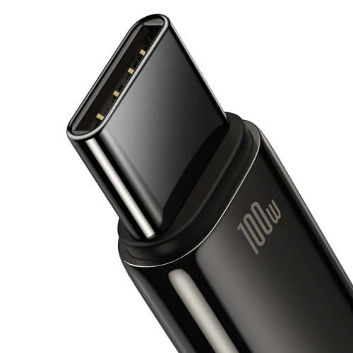 CABLU alimentare si date Baseus, Fast Charging Data Cable pt. smartphone, USB la USB Type-C (T), 100W, 480Mbps, aliaj zinc, braided(nylon),1m, negru,
