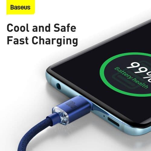 Baseus Type-C - Type-C Crystal Shine series fast charging data cable 100W 2m Blue (CAJY000703)