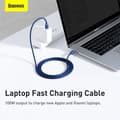 Miniatyrbilde 10 av 11: Baseus Type-C - Type-C Crystal Shine series fast charging data cable 100W 2m Blue (CAJY000703)