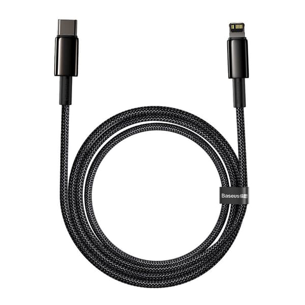 CABLU alimentare si date Baseus Tungsten Gold,Fast Charging Data Cable pt. smartphone,USB la Lightning 20W, braided,2m rezistent zgarieturi,negru "CAT