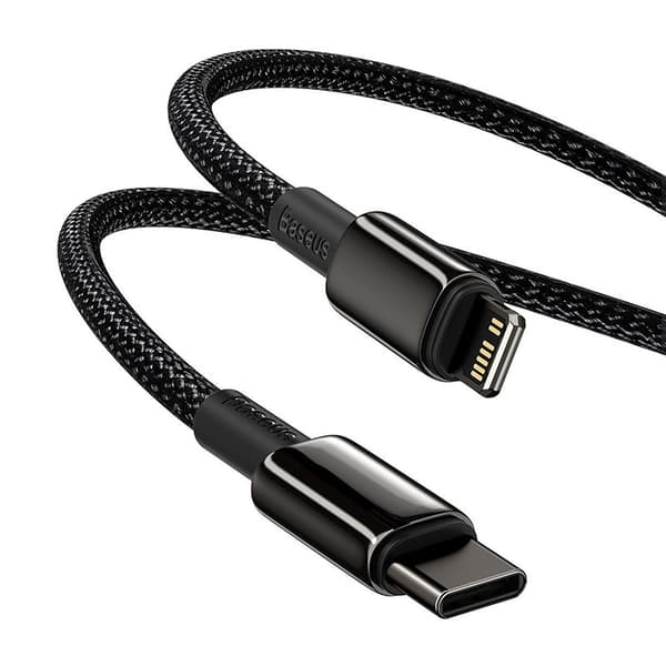 CABLU alimentare si date Baseus Tungsten Gold,Fast Charging Data Cable pt. smartphone,USB la Lightning 20W, braided,2m rezistent zgarieturi,negru "CAT