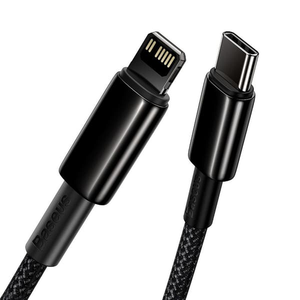CABLU alimentare si date Baseus Tungsten Gold,Fast Charging Data Cable pt. smartphone,USB la Lightning 20W, braided,2m rezistent zgarieturi,negru "CAT