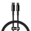 Miniatyrbild 8 av 8: CABLU alimentare si date Baseus Tungsten Gold,Fast Charging Data Cable pt. smartphone,USB la Lightning 20W, braided,2m rezistent zgarieturi,negru "CAT