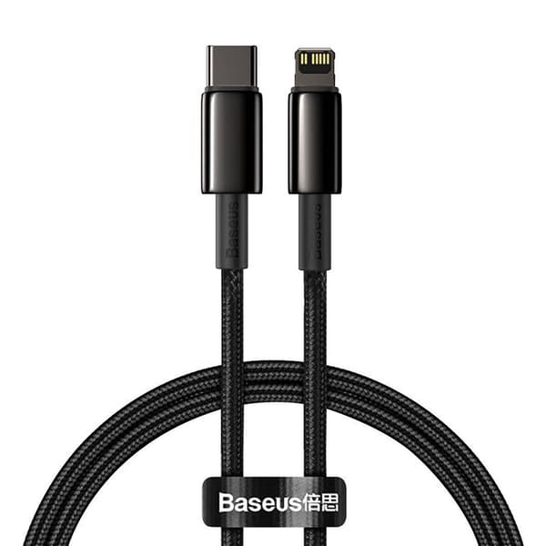 CABLU alimentare si date Baseus Tungsten Gold,Fast Charging Data Cable pt. smartphone,USB la Lightning 20W, braided,2m rezistent zgarieturi,negru "CAT